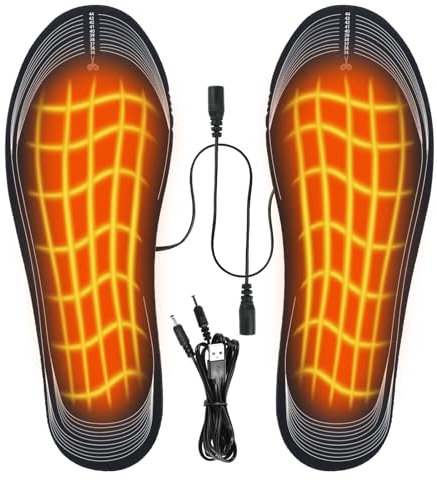 Beheizbare Wintereinlagen, Beheizbare Einlegesohlen, USB-Heizsohlen Wärmesohle, Wärmesohle Schuhheizung, Fußwärmer Wärme Thermosohlen, für Winterliche Outdoor-Aktivitäten, Unisex (35-44)