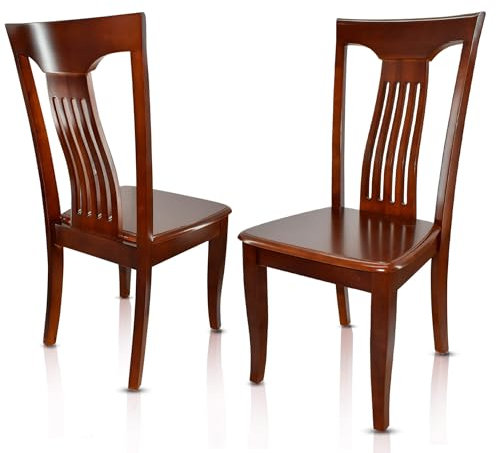 VAKON SALON - Esszimmerstühle 2er Set aus Kirschbaumholz, Holzstuhl, Küchenstuhl aus Massivholz bis 150 kg - Design 802 - Walnussbraun