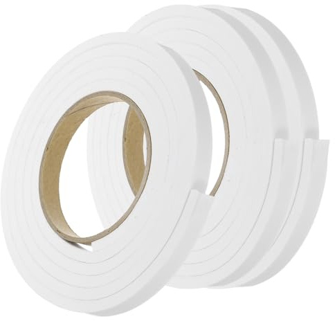 QUARKZMAN 3 rotoli di nastro adesivo in schiuma monofacciale rimovibile in spugna EVA, strisce di nastro adesivo resistente (bianco, 7 piedi x 1/2 x 1/4) per la decorazione di poster