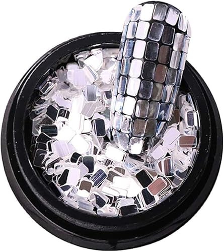 1 Box Silver Nail Sequins Square Sequins Glitters Nail Art Supply for Nails Decoration Makeup DIY Arts Crafts Nail Art Accessories