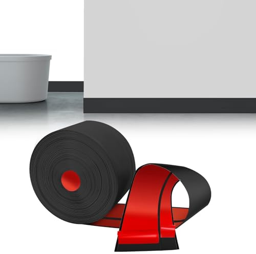 LIHIQIYA Mjuk golvlist självhäftande svart, 6 m golvlist självhäftande, 60 x 20 mm böjlist slutlister PVC, flexibel böjlist, golvlist slutremsa för badrum kök badrum