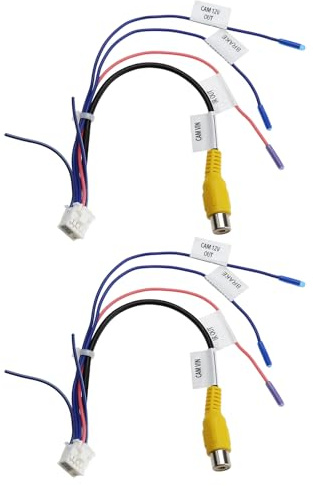 VGOL Adaptateur Vidéo RCA pour Caméra de Recul 10 Broches pour Voiture 2 Pièces Prise RCA Stéréo Compatible avec Android Radio