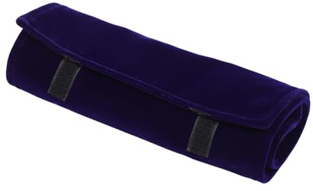 LIGIGWASH Roll Organizador de Joyas Portátil Azul Estuche de Viaje Compacto de Terciopelo para Collares Pulseras y Pendientes Diseño Antienredos para Almacenamiento
