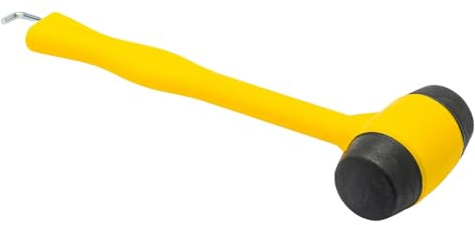 Moscatelli Martello Campeggio Polivalente, Robusto ed Ergonomico con Gancio per Estrarre Picchetti – Leggero, Compatto e Resistente, Ideale per Terreni Morbidi, Umidi e Misti - Giallo