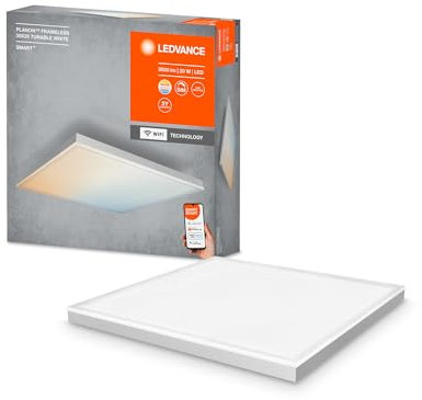 LEDVANCE Smarte LED Deckenleuchte, Panel für Innen mit WiFi Technologie, Lichtfarbe änderbar (3000K-6500K), 300mm x 300mm, Kompatibel mit Google und Alexa Voice Control, SMART+ WIFI PLANON FRAMELESS