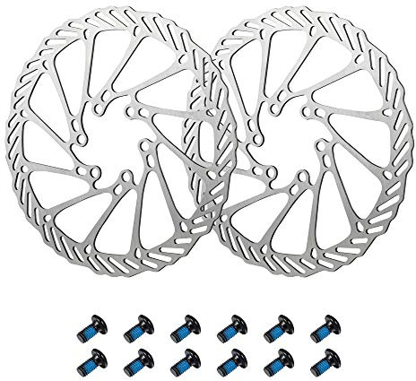 Newgoal 2 Pezzi Rotori di Bicicletta 180mm del Freno, rotore in acciaio inossidabile per bicicletta a sei fori, adatto per la maggior parte delle bici da strada e mountain bike.