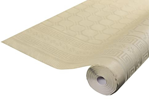 Pro Nappe - Ref R482568I - Mantel de Papel Damasco desechable en Rollo 25 M de Largo X 1,20 M de Ancho - Color de Hilo - Papel de Damasco con Estampado Universal Chic y clásico