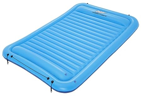 Bestway Hydro-Force Sun Soaker 4 Person Inflatable Platform Lake Floating Dock Water Lounger for Beach Days and Sun Tanning, Blue