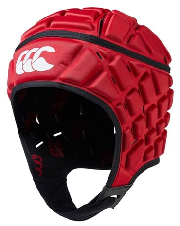 Canterbury Casque de Rugby Raze Junior Unisexe, Couverture Complète, Mentonnière Souple, Rembourrage en Mousse,Flag Red, XXS
