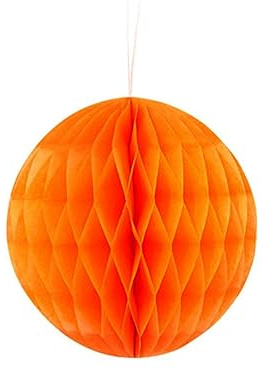 Lanterna a sfera a nido d'ape in carta, matrimonio, compleanno, decorazione, doccia, palla a nido d'ape, decorazione a sfera floreale-arancione, 8 pollici