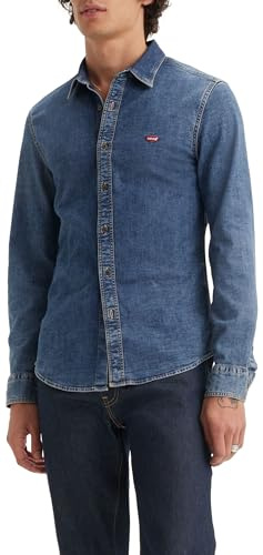 Levi's Long-Sleeve Battery Housemark Slim, Uomo, Trinity Medium Wash, M
