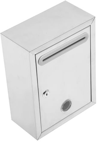 Gadpiparty Caja Soporte De Pared para Buzones Contenedor Postal Buzones para Exterior Buzones y Accesorios Muro Carta Buzones con Cerradura para Exterior Oficina Rural Acero Inoxidable Buzón