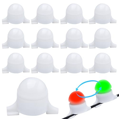 Elektronisch Bissanzeiger, 12 Pcs Led Alarm Leuchte Angeln, Angeln Bissanzeiger Led Lichter, Nachtlicht-Bissanzeiger Elektronischer Bissanzeiger Angeln, Nachtangeln Rutenspitze Lichter