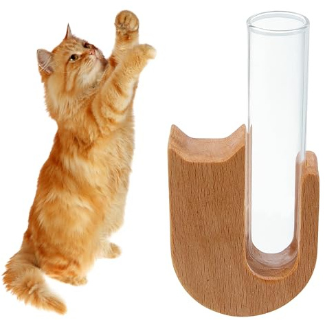 NICENEEDED Cat Whisker Holder, Mini Glass Vase for Cat Whiskers, Cat Whisker Jar, Cat Whisker Collector Elegant Memorial for Pet Lovers