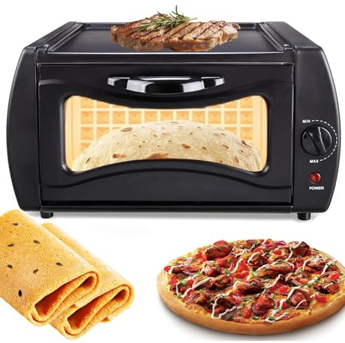 Horno De Pizza Eléctrico Horno Tandoori Interior, 15 L De Tandoor Horno Tandoor Fabricante De Pizza con Disco Y Abrazadera, 50-400 ℃ Control De Temperatura, Horno De Mini Pizza Chapati
