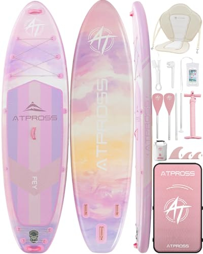 11'6x35 Inflatable Stand Up Paddle Board 450LBS Weight Capacity Extra Wide Non-Slip Stable Deck Adult SUP with Kayak Seat, Premium Accessories Kit & Backpack – for Yoga, Fishing, Surf