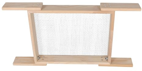 CIYODO Cedazo de Jardín de 44x34 Cm con Mango Extraíble, Marco de Madera y Malla Metálica para Tamizar Tierra, Arena, Grava y Compost, Adecuado para Jardinería y Huertos Domésticos