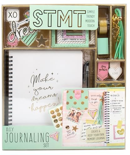 STMT D.I.Y.Journal Set, Stationary Kit with Notebook for Writing and Drawing, DIY for Girls Ages 8+, Dreamers Become Doers