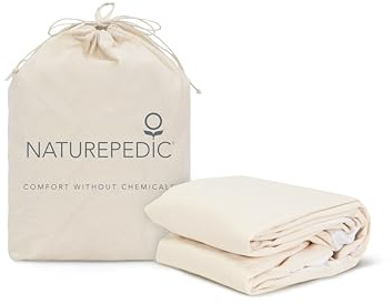 Naturepedic Organic Waterproof Mattress Protector Pad - Washable & Reusable Fitted Stretch Knit Mattress Cover - Highly Absorbent Bed Incontinence Pads - Breathable Fitted Cover for King 9-16
