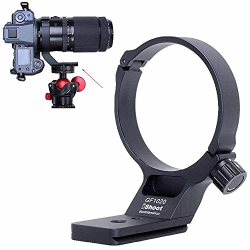 iShoot Anello di montaggio per treppiede Collare per obiettivo compatibile con Fuji GF 100-200mm f/5.6 R LM OIS WR& Fujifilm GF 250mm f/4 R LM OIS WR, Porta Staffa Supporto Arca Piastra Sgancio Rapido