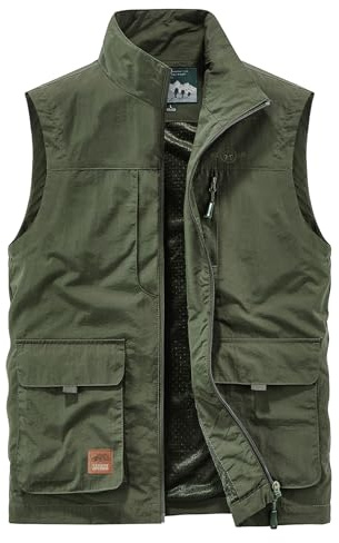 Btmpmcs Men's Quick Dry Fishing Vest Outdoor Utility Multi-Pocket Waistcoat Casual Sleeveless Jacket Breathable Work Safari Traveling Hiking Gilet Photography Top