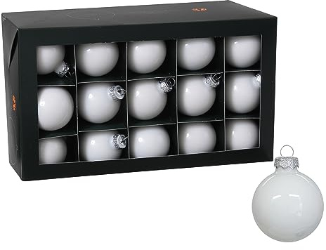 16 STK Weihnachtskugeln weiß Opal 30mm groß Glas Christbaumkugeln o404 Weihnachtsdeko Christbaumschmuck Kugeln Glaskugeln 3cm EDEL