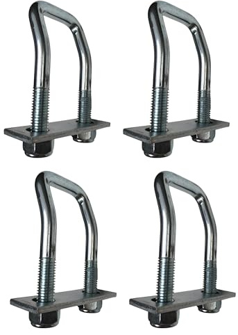 MelTruck® Lot de 4 supports d'arrimage en U courbés pour fixation de charge M12 800 kg Crochet d'arrimage 110 mm
