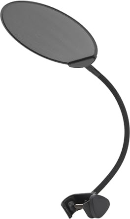 Bouclier de Filtre Anti-pop pour Microphone, Filtre Anti-pop pour Micro, Bouclier D'isolation de Microphone, écran Anti-pop à Double Couche avec Clip Col de Cygne à 360 Degrés