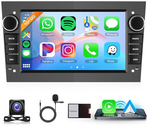 for Vauxhall Vivaro Astra Corsa Meriva Zafira Opel Wireless Carplay Android Auto Android Car Stereo with 7 Inch Touch Screen Car Radio GPS HiFi WiFi FM RDS Radio Bluetooth Reverse Camera