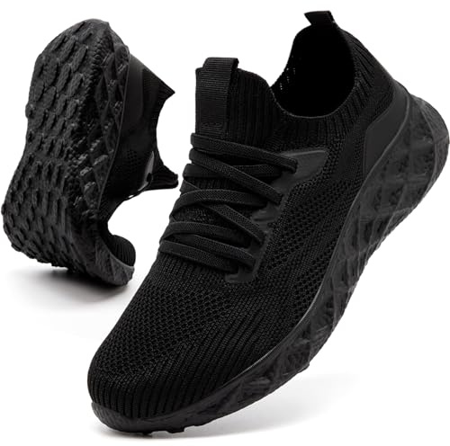 MGNLRTI Scarpe Donna Sneakers Slip on Donna Running Comode Ginnastica Sportive Corsa Platform Lavoro Tennis Fitness Scarpe Nere 38 EU