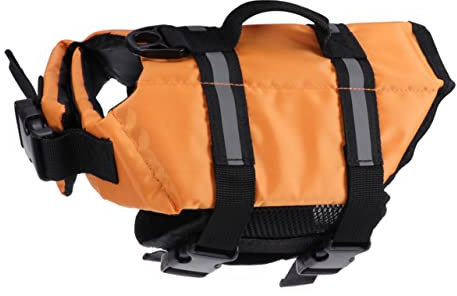 Toddmomy Durable Pet Life Jacket Für Hunde Orange s Atmungsaktive Schwimmweste Mit Reflektierenden Details Für Im Wasser Und Am Strand