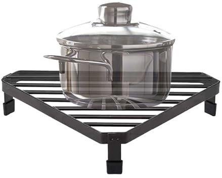 Scaffale D'angolo Da Banco Da Cucina - Supporto Per Alzatore Angolare Multiuso | Pianto Di Padella, Organizzatore Della Zona Del Caffè, Scaffale Di Stoccaggio Da Cucina Anti-slip Per Piccoli Spazi, De