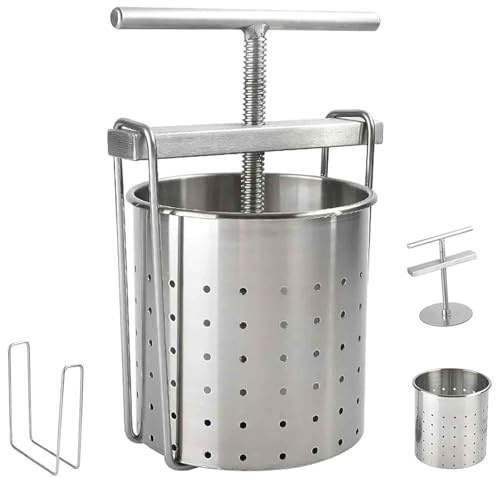 Pressa per frutta e vino, spremiagrumi in acciaio inox con cestello, utensile da cucina multiuso per disidratazione delle verdure, robusta pressa per riempire gnocchi