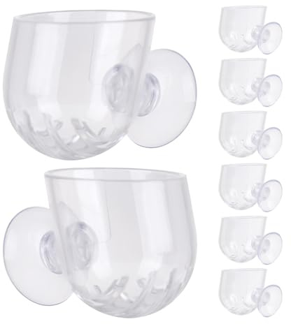 Hemobllo Lot de 8 Vases Suspendus en Acrylique Transparent Petit Format Ovale 4X36X36 CM Ventouses Solides pour Décoration Murale Jardinière Hydroponique et Support Aquarium
