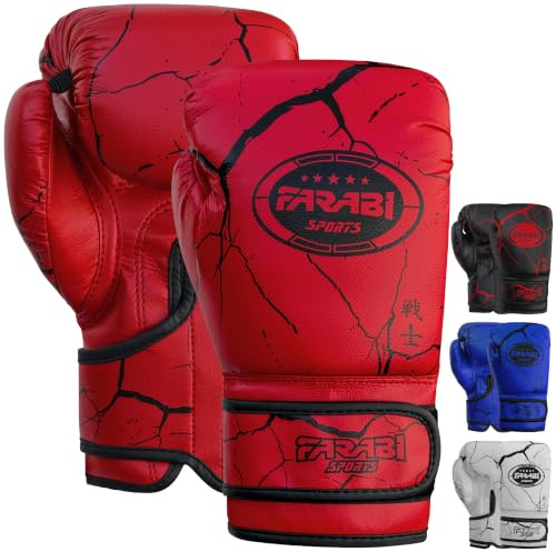 Farabi Sports Guantes de Boxeo para Niños – Guantes de Entrenamiento Junior 6, 8 oz Unisex para Kickboxing, MMA, Muay Thai, Manoplas y Saco de Boxeo