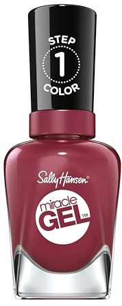 Sally Hansen Miracle Gel Nagellack, 494 Love Me Lilac, lang anhaltend und super glänzend mit Gel-Effekt, trocknet ohne UV Licht, alt rosa