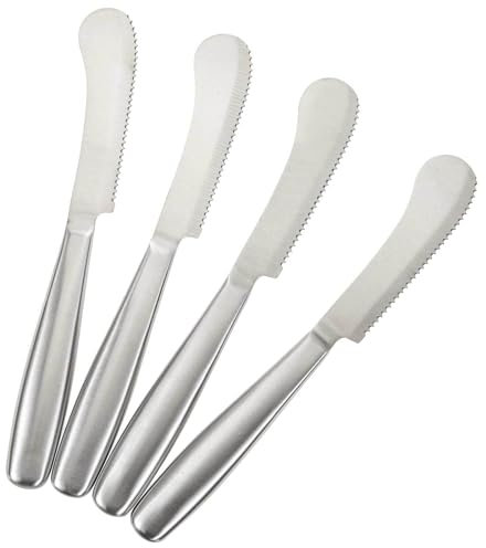 SIDCO Frühstücksmesser Edelstahl 4 x Brötchenmesser Buttermesser Buckelsmesser Küchenmesser