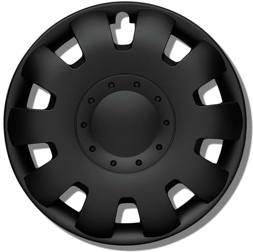Radkappen 16 Zoll schwarz matt Erstausrüster Qualität aus robustem Kunststoff Neptun 4 Stück Radzierblenden für Stahlräder - Radblenden 4er Set für Stahlfelgen - Europäische Produktion
