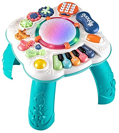 Cemirk Baby Aktivitätentisch, Musikspielzeug für Babys von 6 bis 12 Monaten, Aktivitätszentrum für 1, 2, 3 Jahre (Größe:30*30*30cm)