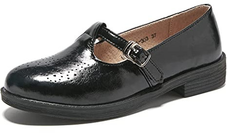 TRULAND Damen Leder Slipper – Elegant Loafer mit Quaste Business Schuhe Damen (CN 39/EU 38,Schwarz Mary Jane)