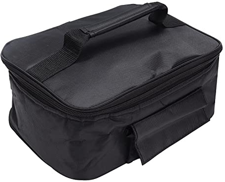 ANKROYU Bärbar mini bil mikrovågsugn, svart vikbar design elektrisk ugn snabb uppvärmning picknickbox för resor camping mat matlagning