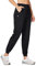 WILLIT Damen Athletic Jogger Hose Laufen Jogginghose Workout Schnelltrockner Hose Leichtgewicht mit Reißverschlusstaschen Schwarz M