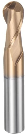 sourcing map Ball Nose End Mill 2 Flute 0.47 Diameter 0.47 Shank Tungsten Carbide Spiral CNC Router Bits 0.95 Cutting Length Single End Ball Cutting Tool for Carving Engraving Grinding
