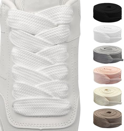 Shecret 2 par 20 mm breda platta skosnören, platta tjocka breda skosnören, slitstarka ersättningsskosnören av polyester för sportskor, tränare, fritidsskor