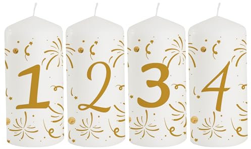 Candela dell'Avvento personalizzata con nome e scritta come decorazione da tavolo, decorazione da tavolo, candela dell'Avvento, regalo amorevole candela fuochi d'artificio 1 2 3 4 durata: 10 ore, Ø 5