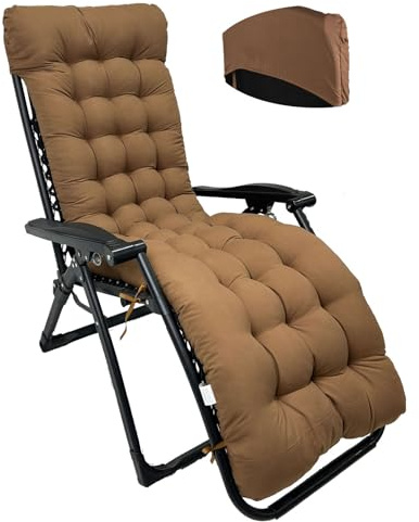 Mhwgo Cojín para Tumbona, Cojín para Silla de salón, Cojines para Asiento de Silla de jardín Espesor 8cm con Correas de Sujeción, Cojines para Silla Mecedora, Tumbonas de Jardín, Balcón y Playa (03)