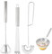 Set Frusta in Acciaio Inox Manuale, 3 Pezzi Fruste per Uovo, Frusta a Spirale, Sbattiuova Semiautomatica, Miscelatore Flessibile con Perline, per Cucinare, Mescolare, Sbattere