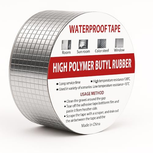 BOTEWO Nastro Butilico Impermeabile: 5 cm x 10 m Nastro Sigillante Impermeabile Nastro Sigillante Butilico Autoadesivo per Perdite dal Tetto Crepe Superficiali Rotture di Tubi
