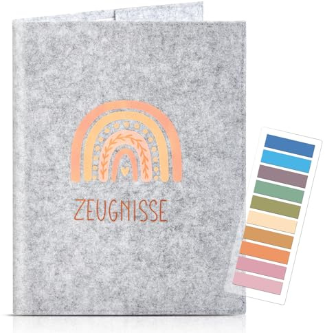 BBTO 3 Piezas Carpeta de Fieltro para Certificados con 30 Fundas Transparentes Carpeta A4 para Certificados Notas Adhesivas Regalos para la Vuelta al Cole para la Escuela, el Hogar y la Oficina