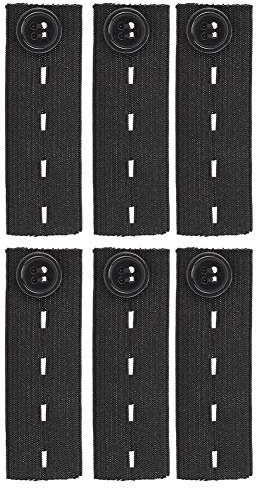 Naroote Bottone di Estensione della Cintura Premaman Fibbia di Estensione della Cintura Regolabile Elastica per Donne Incinte Bianco/ 6 Pezzi (BLACK)